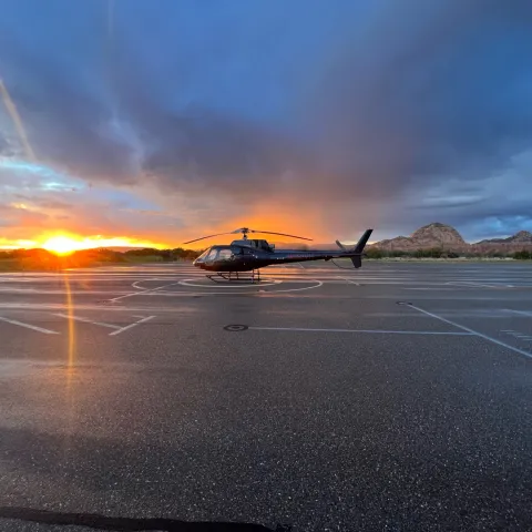 a sunset over a body of water